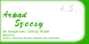 arpad szecsy business card