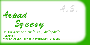 arpad szecsy business card